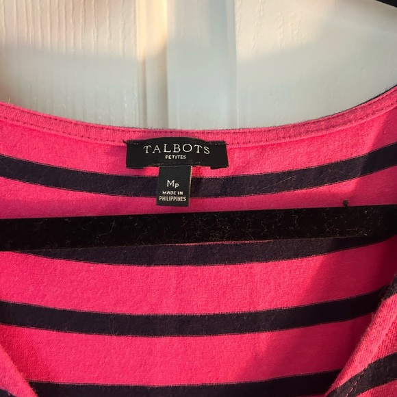Talbots Pink and Blue Stripe Tie Waist Maxi Dress Medium Petite - Picture 5 of 8